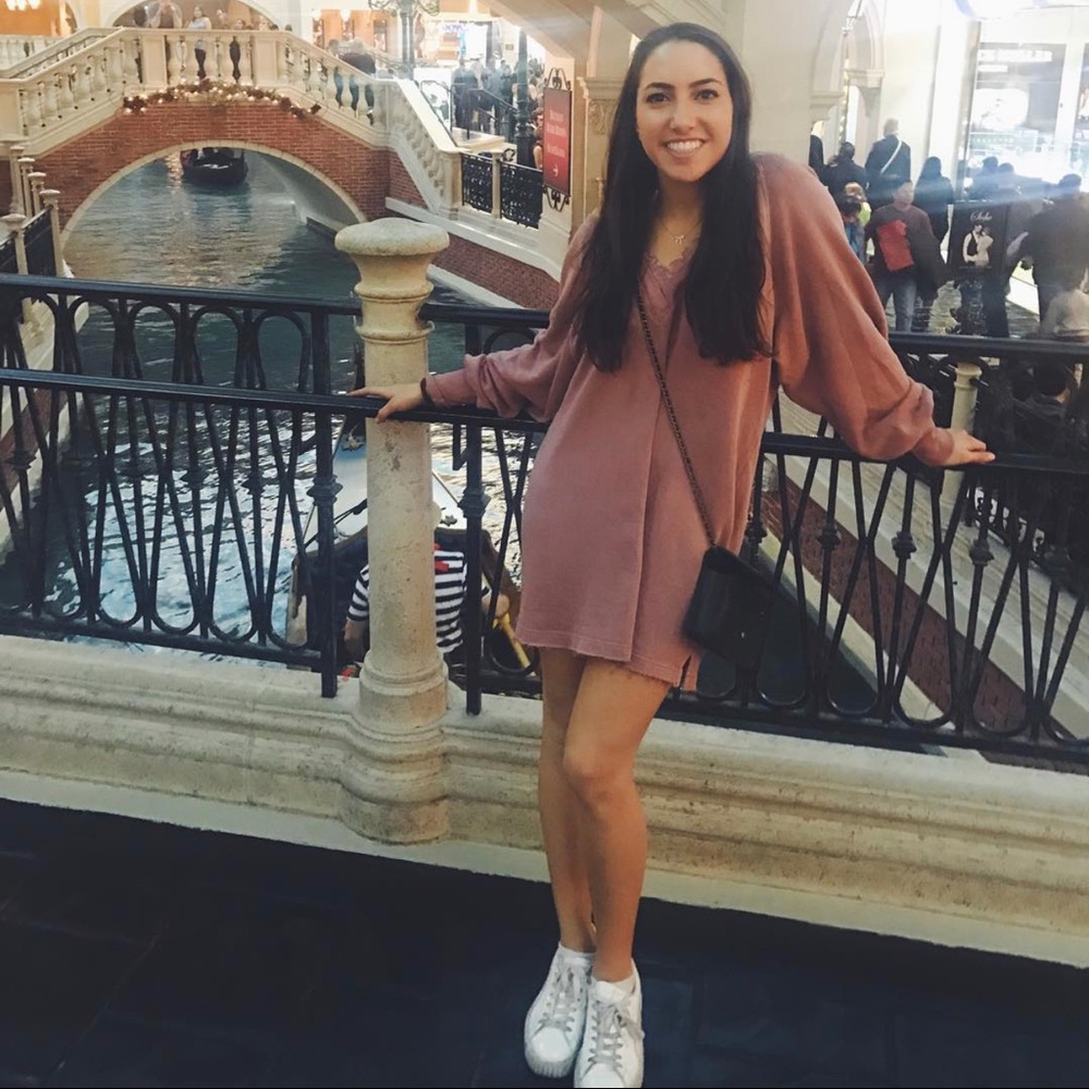 Free people oversized pink Lacey sweater dress